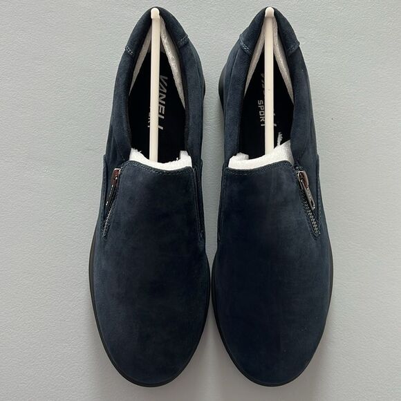 New Vaneli Suede Slip-on Shoes Lenore Navy Size 9.5 Wide - Picture 1 of 7